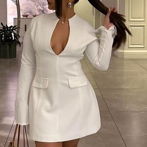 Long sleeve v neck dress